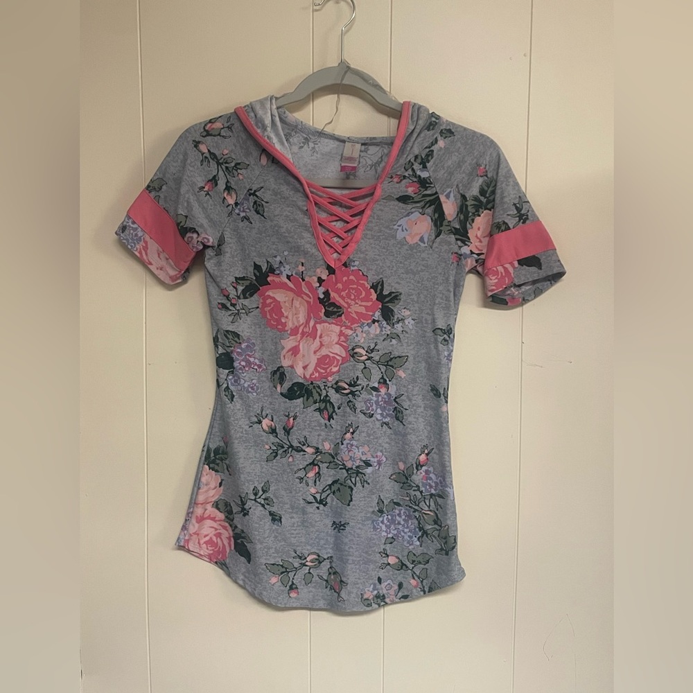 Floral Hooded Shirt